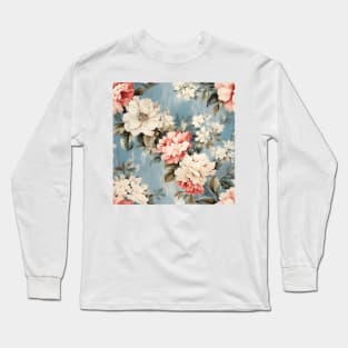 Shabby Chic Flowers Pattern 22 Long Sleeve T-Shirt